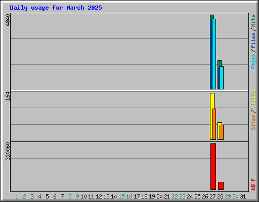 Daily usage for March 2025