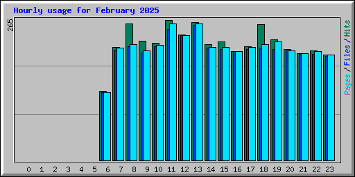 Hourly usage for February 2025