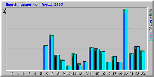 Hourly usage for April 2025