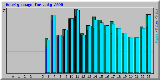 Hourly usage for July 2025