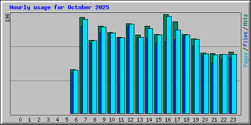 Hourly usage for October 2025